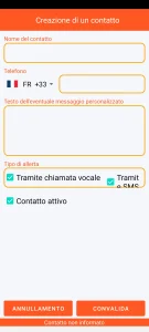 SOS Universal - aggiungi o modifica contatto