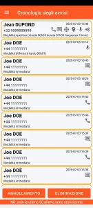 SOS Universal - cronologia degli avvisi