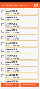 SOS Universal – kontakto pridėjimas iš adresų knygos