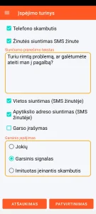SOS Universal – įspėjimo turinys