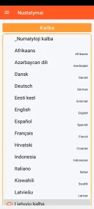SOS Universal – kalbos nustatymas