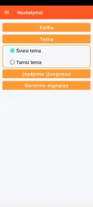 SOS Universal – vizualinės temos nustatymas