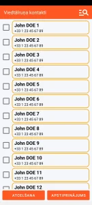 SOS Universal – kontaktu pievienošana no adrešu grāmatas