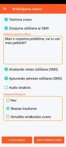 SOS Universal – brīdinājuma saturs