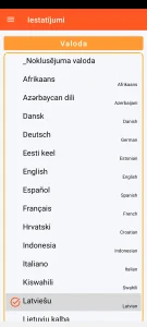 SOS Universal – valodas iestatīšana