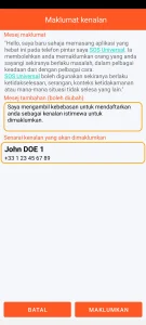 SOS Universal - maklumat kenalan