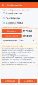 SOS Universal - gjentakende modus