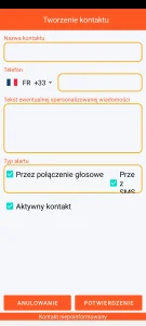 SOS Universal – dodawanie lub modyfikacja kontaktu