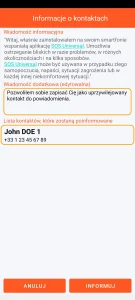 SOS Universal – informowanie kontaktów