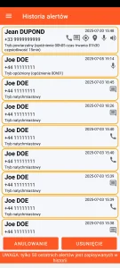 SOS Universal – historia alertów