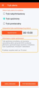 SOS Universal – tryb opóźniony