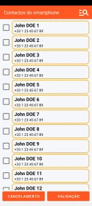 SOS Universal - adicionar contacto da agenda
