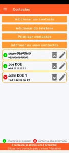 SOS Universal - gestão de contactos
