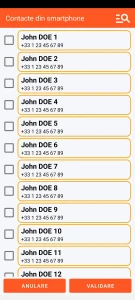 SOS Universal - adăugare contact din agenda telefonică
