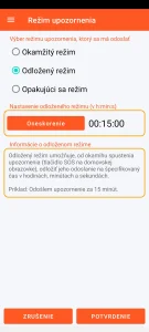 SOS Universal – odložený režim