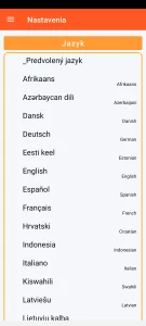 SOS Universal – nastavenie jazyka