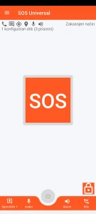 SOS Universal - glavni zaslon