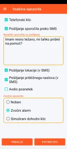 SOS Universal - vsebina opozorila