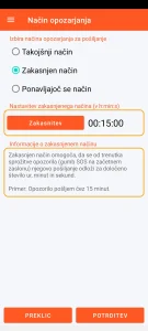 SOS Universal - zakasnjen način