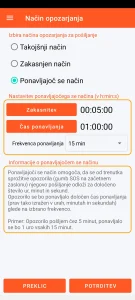 SOS Universal - ponavljajoč se način