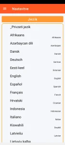 SOS Universal - nastavitev jezika