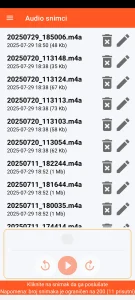 SOS Universal - upravljanje audio snimcima