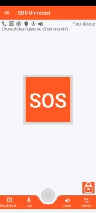 SOS Universal - huvudskärm