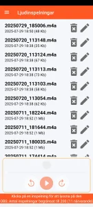 SOS Universal - hantering av ljudinspelningar