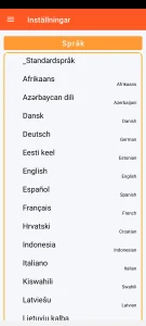 SOS Universal - språkinställning