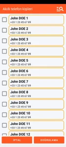 SOS Universal - adres defterinden kişi ekleme
