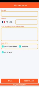 SOS Universal - kişi ekleme veya değiştirme