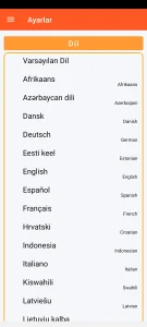 SOS Universal - dil ayarları