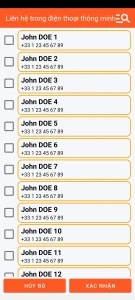 SOS Universal - thêm liên hệ từ danh bạ