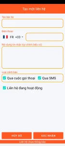 SOS Universal - thêm hoặc sửa đổi liên hệ