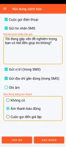 SOS Universal - nội dung cảnh báo